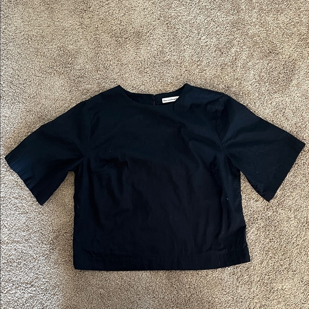 Abercrombie Black Short Sleeve Boxy Top